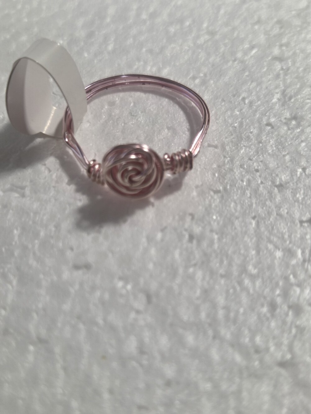 Handcrafted Delicate Rose Gold Wire Wrap Rose Ring